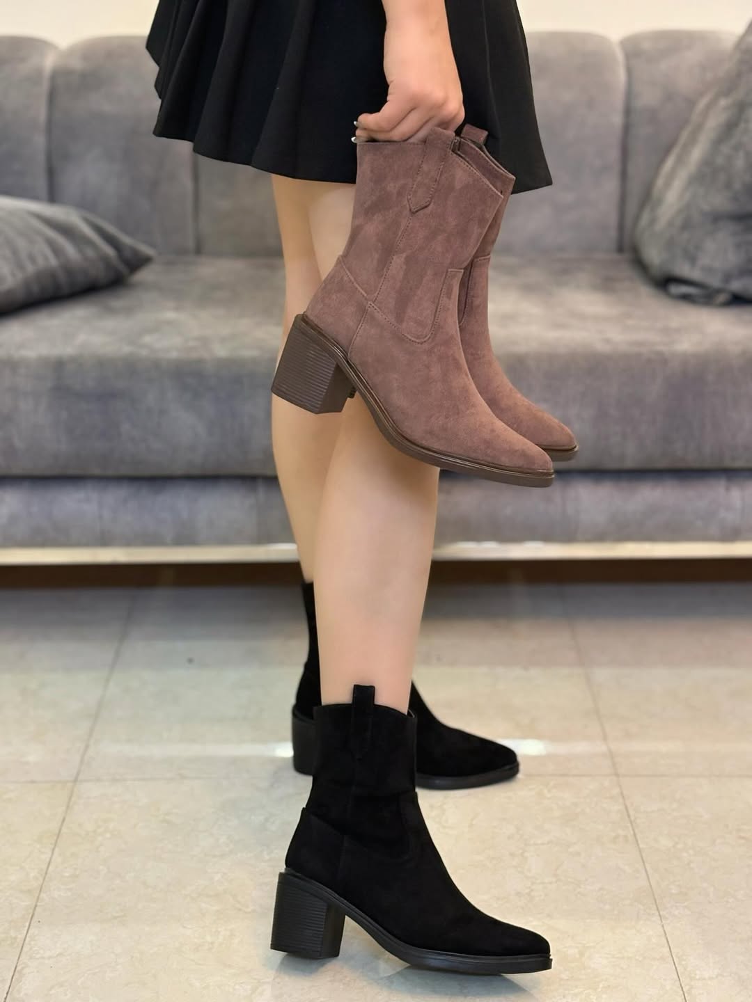 بوت تگزاس پاشنه ۴ سانت بغل زیپ